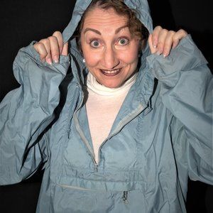 Vintage Light Blue Nylon Pocketed Windbreaker